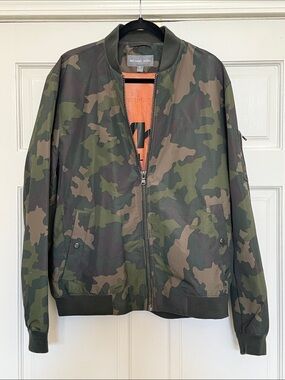 Michael Kors Men’s Camo Bomber Jacket - Green/Brown